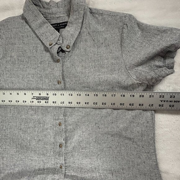 Tancredi & Morgen Womens Gray Short Sleeve Button-Down Shirt Blouse Small Casual - Picture 5 of 6